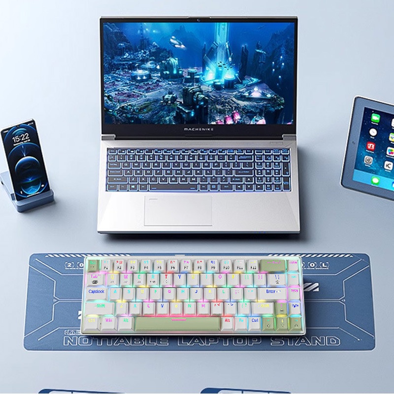 Bàn phím cơ K68 bluetooth 3 mode kết nối không dây 2.4G, có hotswap, đèn led xuyên phím RGB 20 chế độ, pin 2000Mah | BigBuy360 - bigbuy360.vn