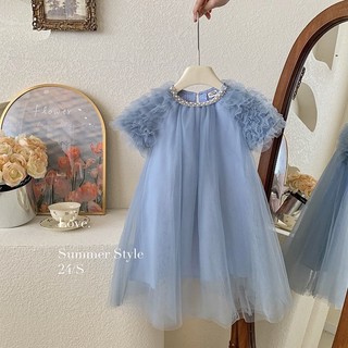Váy voan viền ngọc hàng - qccc