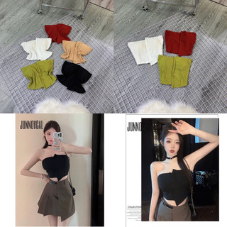 Áo ống cúp ngực kiểu vạt có mút croptop freesize dưới 53kg