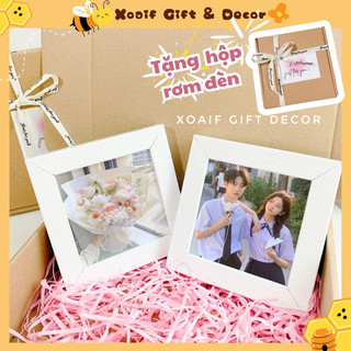  Khung ảnh vuông 10x10 cm free in ảnh tặng hộp quà 