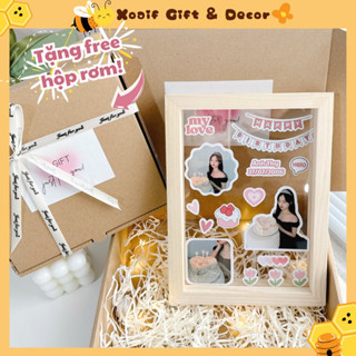 [TẶNG HỘP + RƠM] Set khung trong suốt handmade thiết kế in hình theo yêu cầu làm quà tặng sinh nhật, quà tặng kỉ niệm