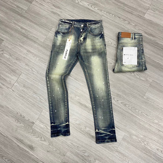 Quần jean purple xanh wash màu vàng rêu,quần bò purple chấm sơn 4 cúc không rách basic