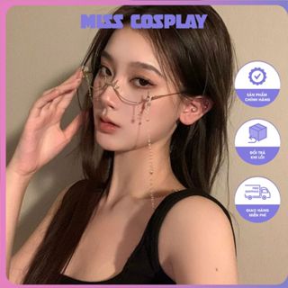  Kính Nửa Gọng Không Tròng Kèm Dây Xích Thời Trang Gọng Kính Không Tròng Phối Dây Xích Hình Giọt Nước  PK08 