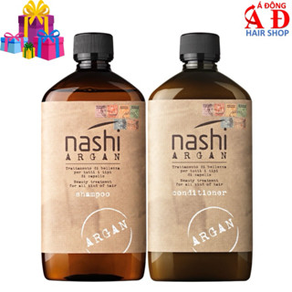BỘ DẦU GỘI XẢ NASHI ARGAN PHỤC HỒI HƯ TỔN SUÔN MƯỢT ITALIA 500ML