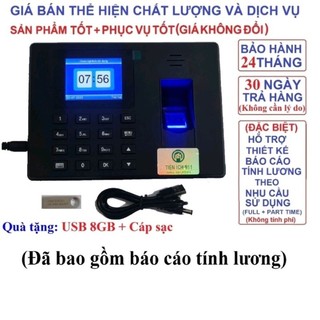 Máy Chấm Công Vân Tay 911 Nâng Cao, Shop Sẽ Gọi trực tiếp tính Lương Fulltime + Partime -Tặng USB8GB
