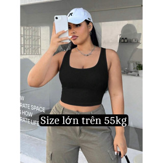 [ BIGSIZE TRÊN 55KG ] AMS26 ÁO DÂY BẢNG TO/ ÁO BA LỖ CROPTOP thun tăm co giãn tốt bigsize nữ