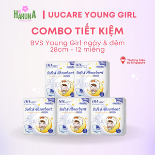 Combo tiết kiệm BVS UUcare Singapore Young Girl ngày và đêm 28cm 12 miếng