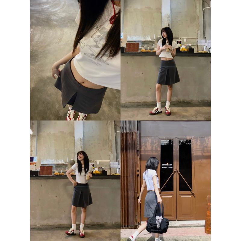 Chân váy lửng Grey ୨୧ 𝐁𝐲 𝐄𝐢𝐠𝐡𝐭𝐞𝐞𝐧 𝐀𝐠𝐚𝐢𝐧