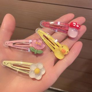 Kẹp bấm xinh xắn cho bé mẫu hoa, cây nấm - Kẹp tóc xinh xắn - Kẹp mái - Selenshop