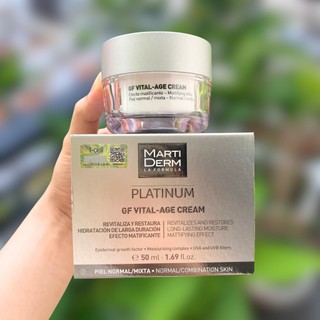 [SALE SỐC 55%] Kem Dưỡng Ngày Siêu Phục Hồi Chống Lão Hóa Đa Chức Năng MartiDerm Platinum GF Vital Age Cream 50ml