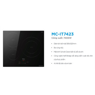 Bếp điện từ ba Midea MC-IT7423, 7400W