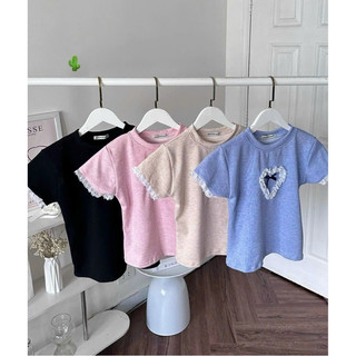 ÁO BABYTEE TIM VIỀN REN