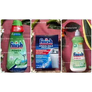Gel rửa All in 1 max 900ml + bóng 400ml - Finish Eco 0% + Muối Finish 1,2kg (dùng cho máy rửa chén bát)