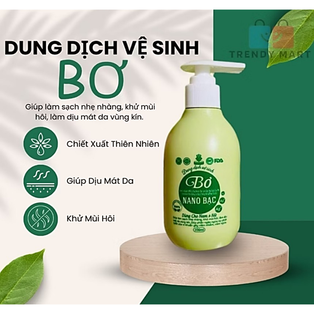 Dung dịch vệ sinh Bơ saffron Nano bạc Dùng cho nam và nữ đậm đặc, giups làm sạch , khử mùi hôi ,ngăn ngừa sự phát triển