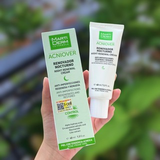 [HÀNG CÔNG TY CHÍNH HÃNG] Kem Dưỡng Tái Tạo Ban Đêm Cho Da Dầu Mụn MartiDerm Acniover Night Renewal Cream 40ml