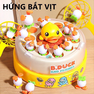 Đồ chơi Hứng Bắt Vịt Vàng Vui nhộn Vòng xoay 360 độ Phát nhạc Giúp Bé Tập Trung Phản Xạ