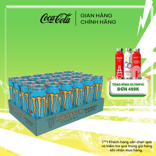 Lốc 24 Lon Nước Tăng Lực Giải Khát Monster Energy Mango Loco Vị Xoài 355ml/Lon Coca-Cola Official Store