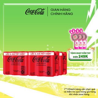 Thùng/Lốc 24 Lon Nước Ngọt Giải Khát Không Đường Coca-Cola Zero 320ml/Lon Coca-Cola Official Store