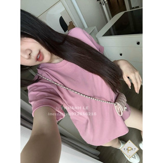 Áo Phông Trơn Basic Màu Hồng Khánh Lê