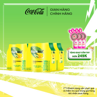 Lốc 24 chai trà fuzetea+ chanh sả chai 450ml/chai coca-cola official store