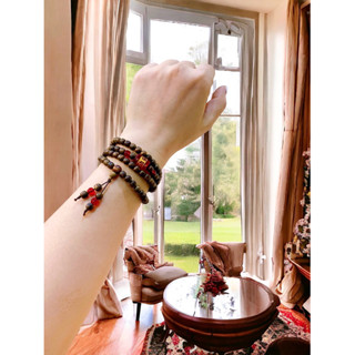 Vòng Trầm Hương 108 Hạt Mix Charm Chú Om Mani Padme Hum - Mộc Thiên Long