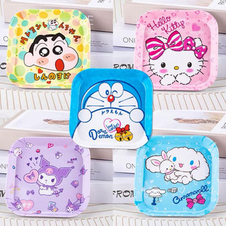 Dĩa vuông Hello Kitty - Kuromi - Melody - Doremon Doraemon - Cinamoroll - Pochacco - Shin Chan - Purin