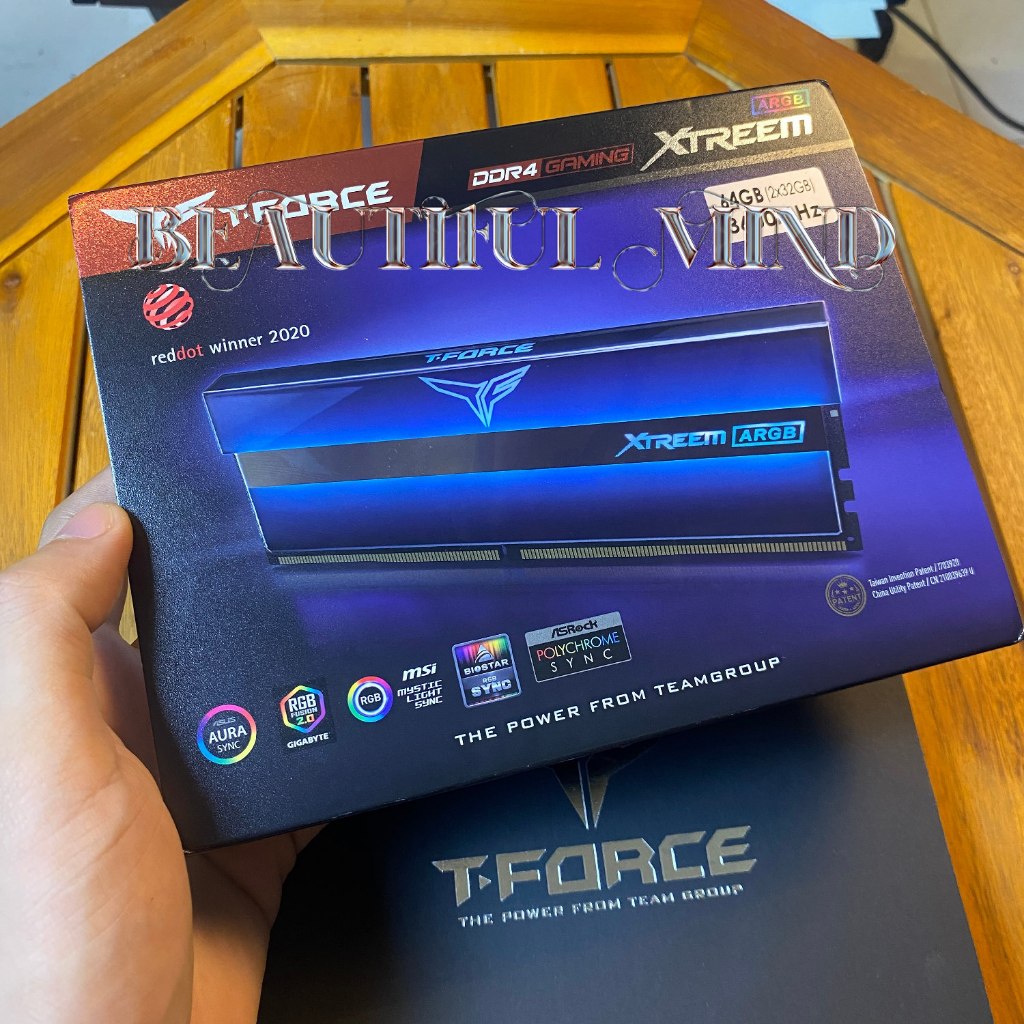 Ram DDR4 64GB LED siêu đẹp TEAMGROUP T-FORCE XTREEM Blue ARGB 3600MHz CL18 (2x32GB) TF10D464G3600HC1