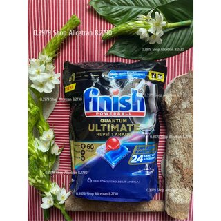 Viên rửa Finish Quantum Ultimate túi 60 viên - hương original (dùng cho máy rửa chén bát)