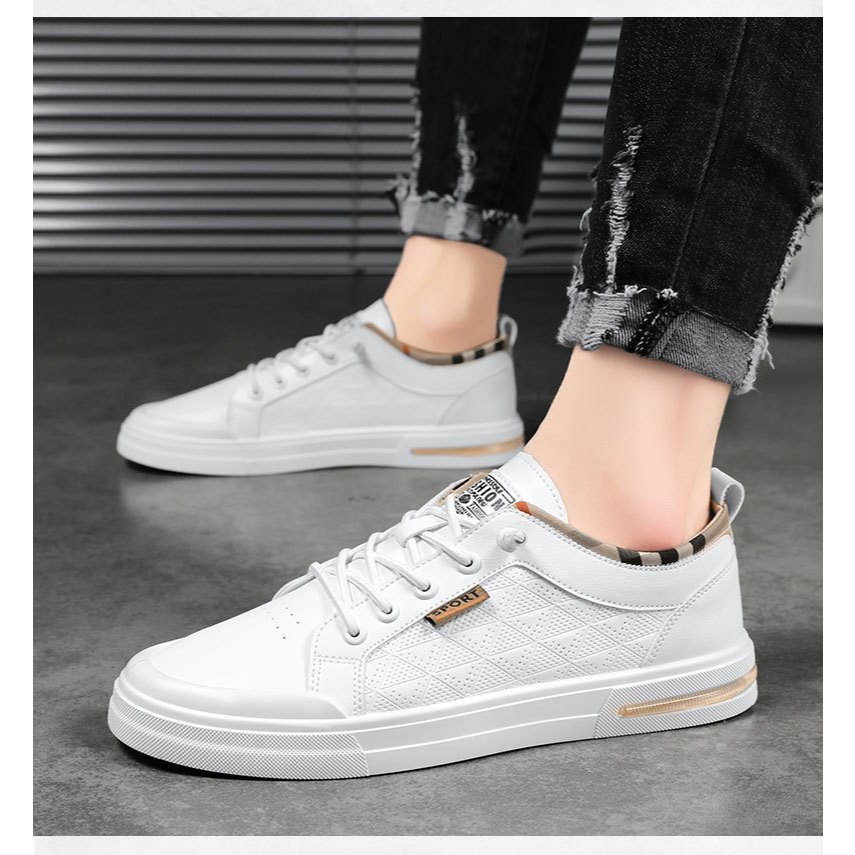 Giày nam, giày thể thao nam đơn giản dây rút tiện lợi R301 Sneaker Shoes Đế Bằng Jean