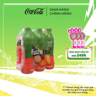 Lốc 6 Chai Trà Đào Và Hạt Chia Fuzetea+ 450ml/Chai Coca-Cola Official Store