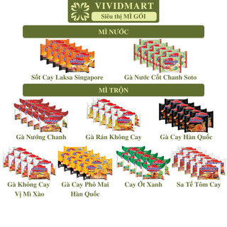 [SET 10 GÓI] - SEDAAP - Mì Sedaap 9 vị: gà cay, mì xào, sa tế, ớt xanh, cay phô mai, gà nướng chanh, Laksa, Soto, gà rán