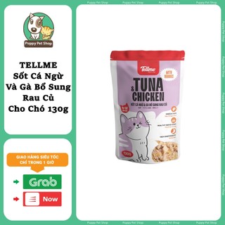 TELLME Sốt Cá Ngừ Và Gà Bổ Sung Rau Củ Cho Chó 130g