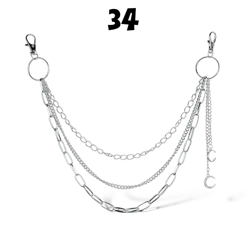 Xích quần 3 dây mặt trăng unisex phụ kiện thời trang dành cho nam nữ | BATUW