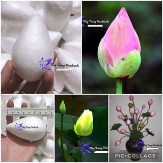 Gói 3 xốp làm búp sen cho hoa giấy, hoa voan, hoa đất sét