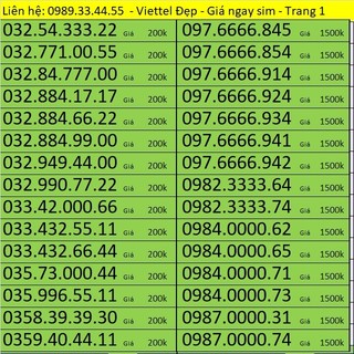 Mua Sim Số Đẹp Viettel - Sim Viettel trả trước