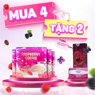 Combo 4 Hộp Cafe Giảm Cân Mâm Xôi Đỏ Raspberry Chính Hãng Max Eagle Cam kết Hoàn Tiền Nếu Không Giảm
