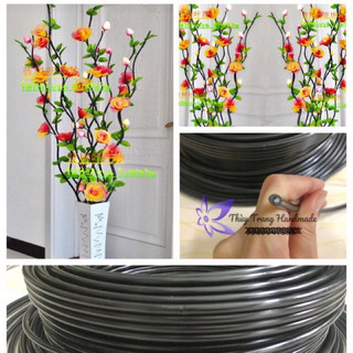 3 mét cành thép bọc nhựa đường kính 4mm làm thân hoa giấy hoa voan