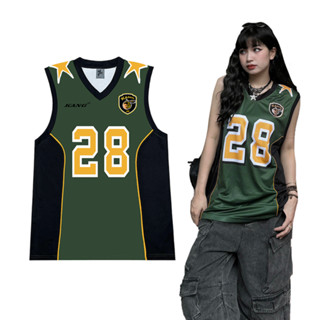 KANG - Team Bee Basketball Jersey Tank, Áo Bóng Rổ Số 28 KANG Local Brand Streetwear Form Oversize/Xanh