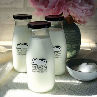 Bộ 5 chai thủy tinh đựng sữa 250ml nắp thiết đen hoặc vàng