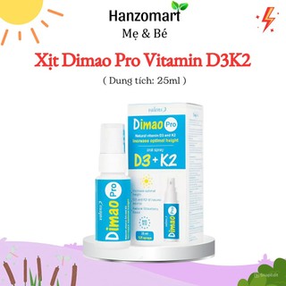 D3 K2 dạng xịt hỗ trợ tăng chiều cao Valens Dimao Pro Spray D3K2 25ml
