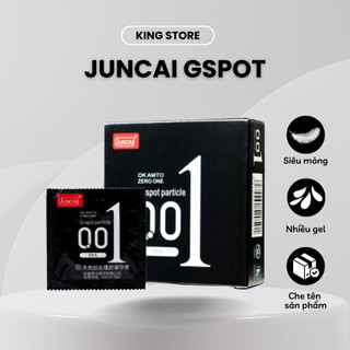 Bao cao su gai 001 JUNCAI Okamto G-Spot Black hộp 3 cái siêu mỏng kéo dài quan hệ