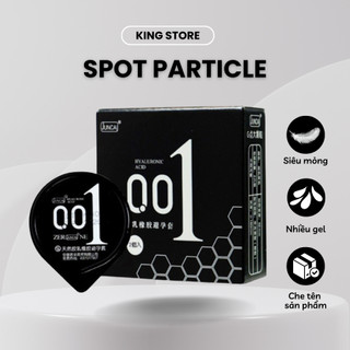 Bao cao su 001 JUNCAI Spot Particle hộp 2 cái siêu mỏng 0.01mm có gai kéo dài quan hệ
