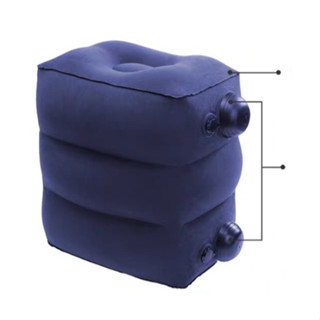 Gối hơi kê chân văn phòng dạng nỉ hơi 3 tầng tự bơm hơi tiện dụng khi đi tàu xe, máy bay