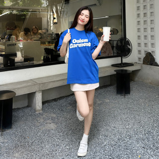 Áo thun basic Onism Stu  xanh coban - unisex form rộng cotton 240gsm in logo lụa 3 lớp bền màu