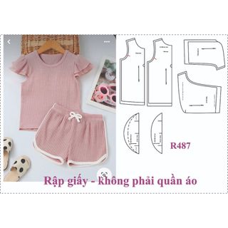 Rập giấy may bộ bé r487