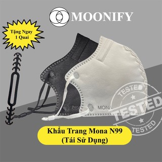 Khẩu Trang Mona Mask N99 Moonify 3D 6 lớp Nano Chống Nắng Chống Tia UV Kháng Khuẩn lọc 99% Bụi pm 2.5  Nhiều Màu