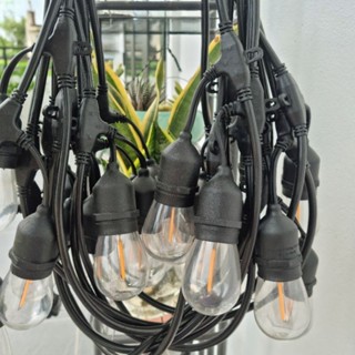 Dây đèn led 15m bóng vàng tóc trang trí ngoài trời, sân vườn, decor nhà, cà phê, trà chanh