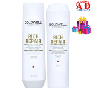 CẶP DẦU GỘI XÃ GOLDWELL RICH REPAIR PHỤC HỒI TÓC HƯ TỔN KHÔ XƠ 250ML
