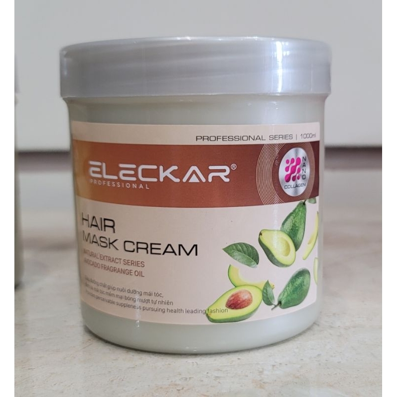 Hấp dầu, ủ lạnh tóc ELECKAR BƠ 1000ml(Tặng kèm trùm ủ tóc)