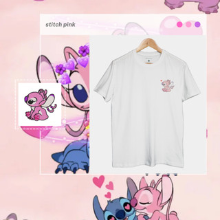 Áo thun thêu cotton unisex thêu xanh nước biển và hồng